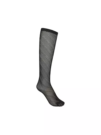 KUNERT | Calcetines hasta la rodilla DIAGONAL CROCHET | schwarz